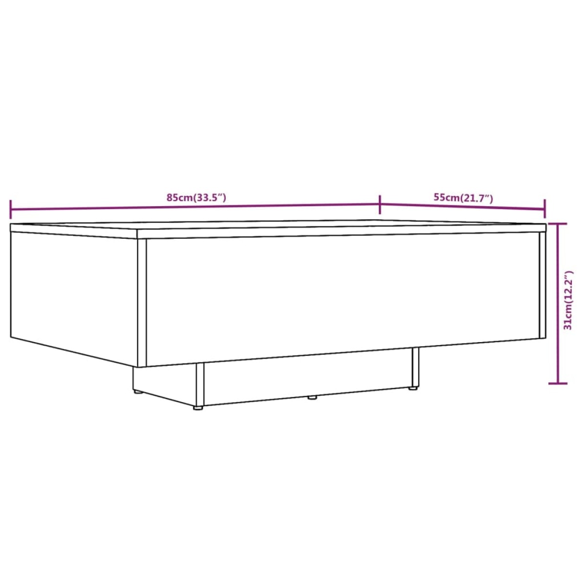 vidaXL Τραπεζάκι Σαλονιού Γκρι Sonoma 85x55x31 εκ. Επεξεργασμένο Ξύλο