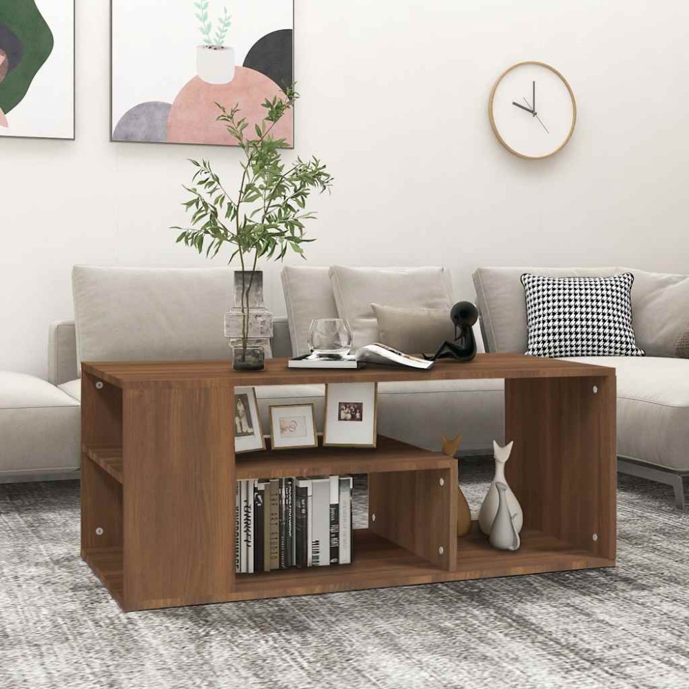 vidaXL Τραπεζάκι Σαλονιού Καφέ Δρυς100x50x40 εκ. Επεξεργασμένο Ξύλο