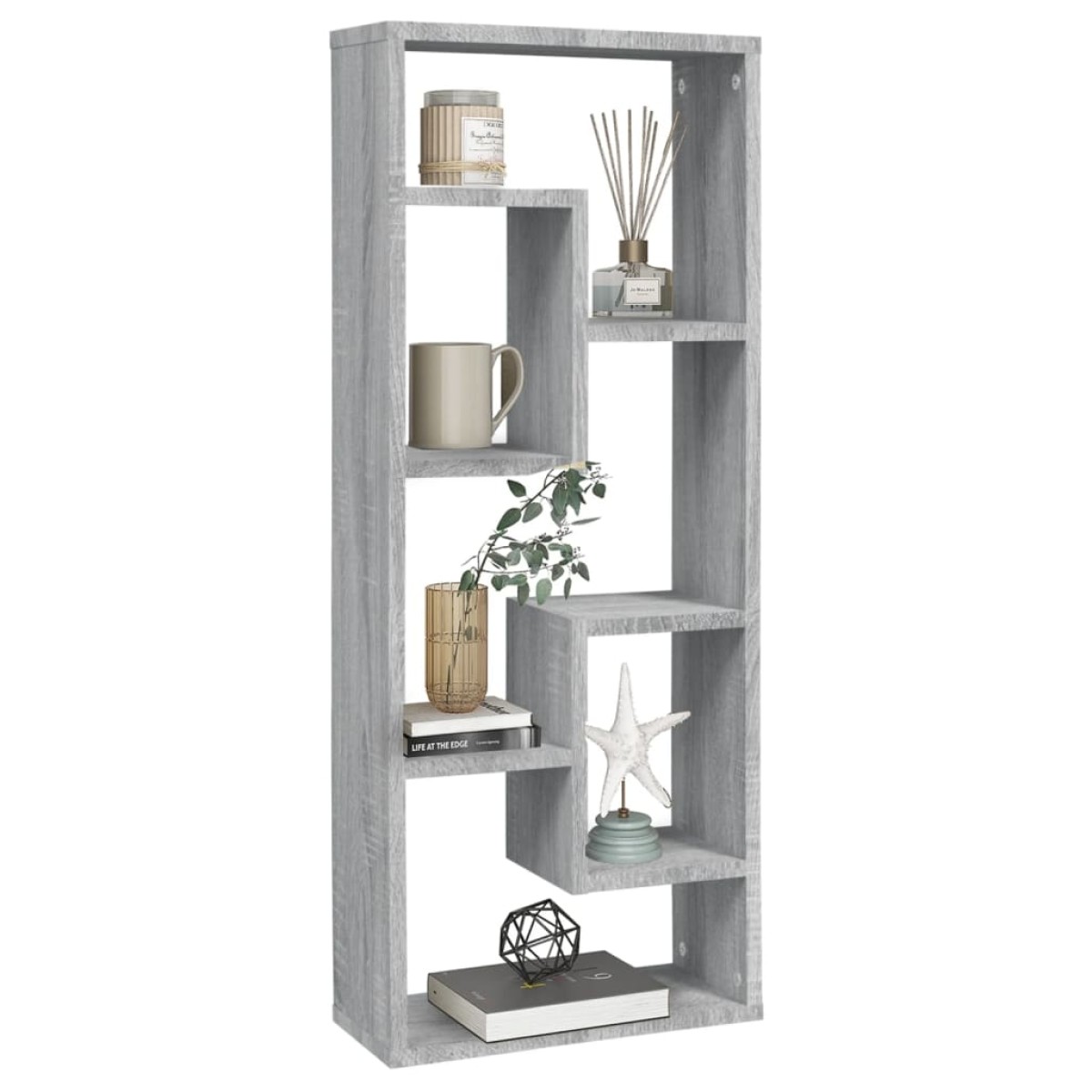vidaXL Ραφιέρα Τοίχου Γκρι Sonoma 36x16x90εκ. Επεξεργασμένο Ξύλο