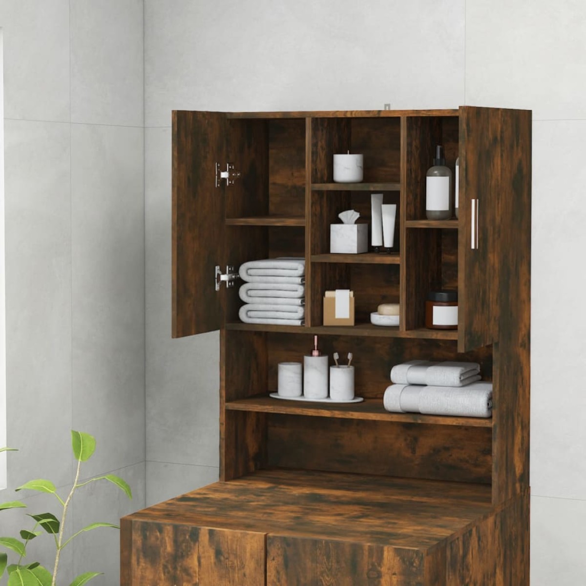 vidaXL Ντουλάπι Πλυντηρίου Καπνιστή Δρυς 70,5 x 25,5 x 90 εκ.