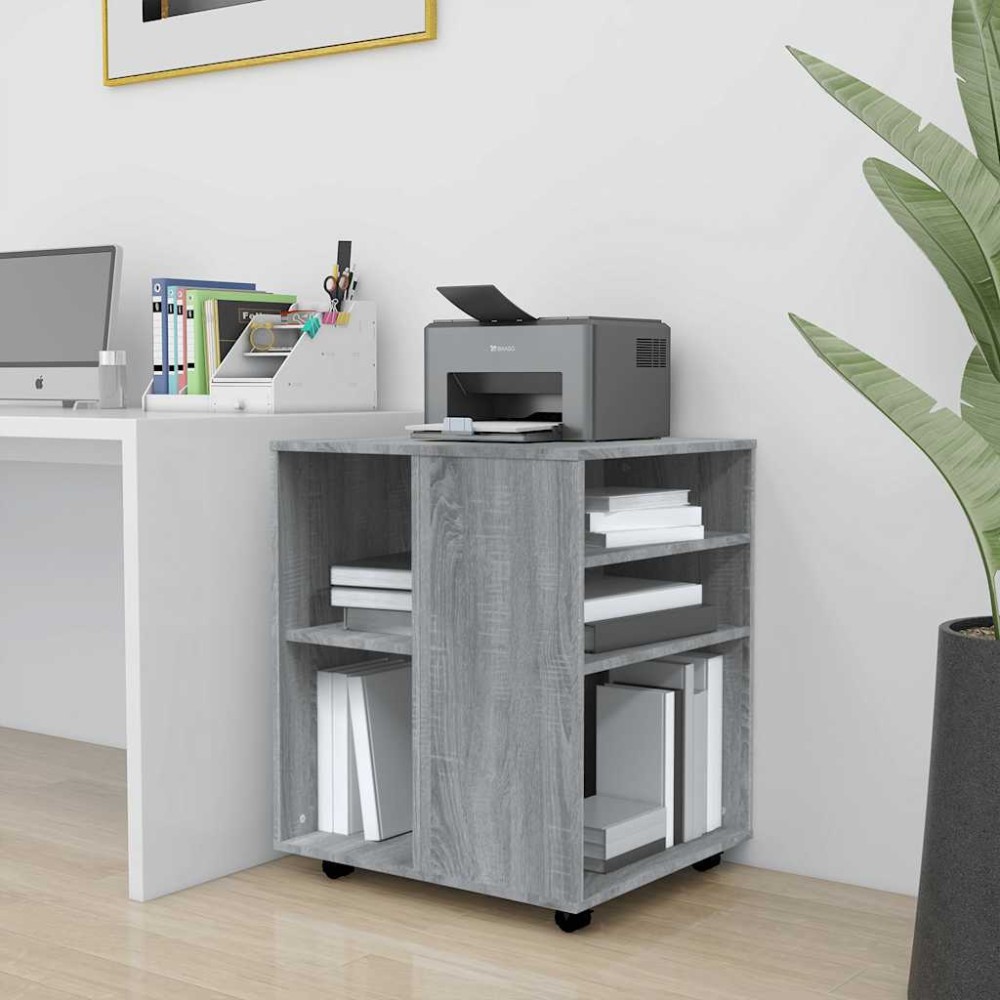 vidaXL Ντουλάπι Με Ροδάκια Γκρι Sonoma 60 x 53 x 72 εκ. Επεξεργ. Ξύλο