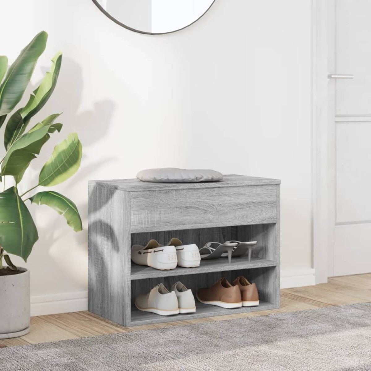 vidaXL Παπουτσοθήκη Γκρι Sonoma 60x30x45 εκ. από Επεξεργασμένο Ξύλο