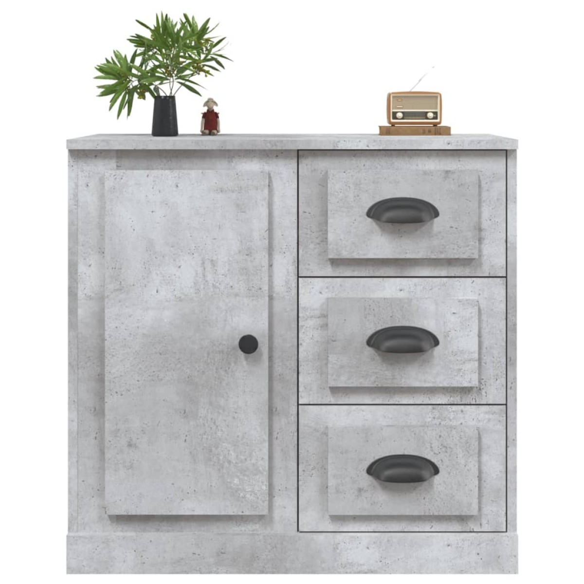 vidaXL Μπουφές Γκρι Σκυροδέματος 70x35,5x67,5 εκ. Επεξεργασμένο Ξύλο