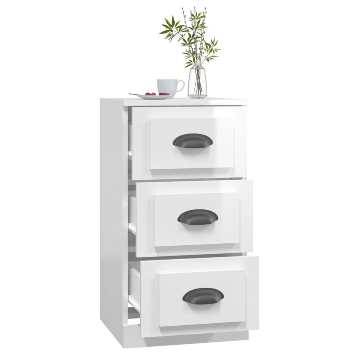 vidaXL Ντουλάπι Γυαλιστερό Λευκό 36x35,5x67,5 εκ. Επεξεργασμένο Ξύλο