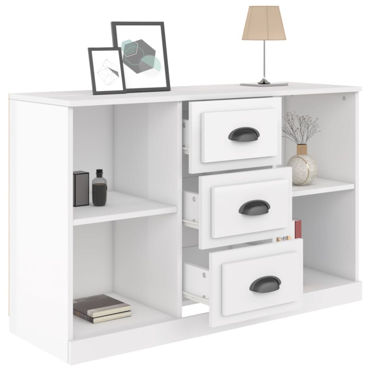 vidaXL Ντουλάπι Γυαλιστερό Λευκό 104,5x35,5x67,5εκ. Επεξεργασμένο Ξύλο