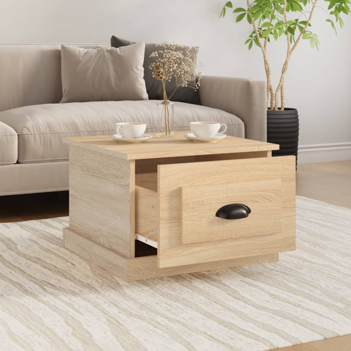 vidaXL Τραπεζάκι Σαλονιού Sonoma Δρυς 50x50x35 εκ. Επεξεργασμένο Ξύλο