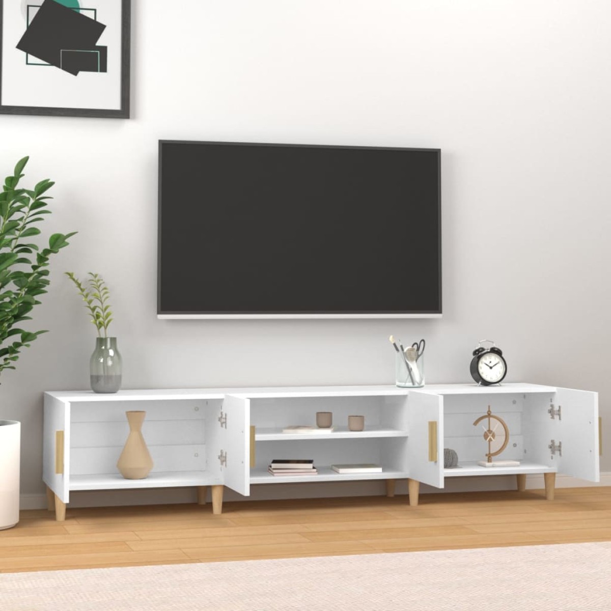 vidaXL Έπιπλο Τηλεόρασης Λευκό 180 x 31,5 x 40 εκ. Επεξεργασμένο Ξύλο
