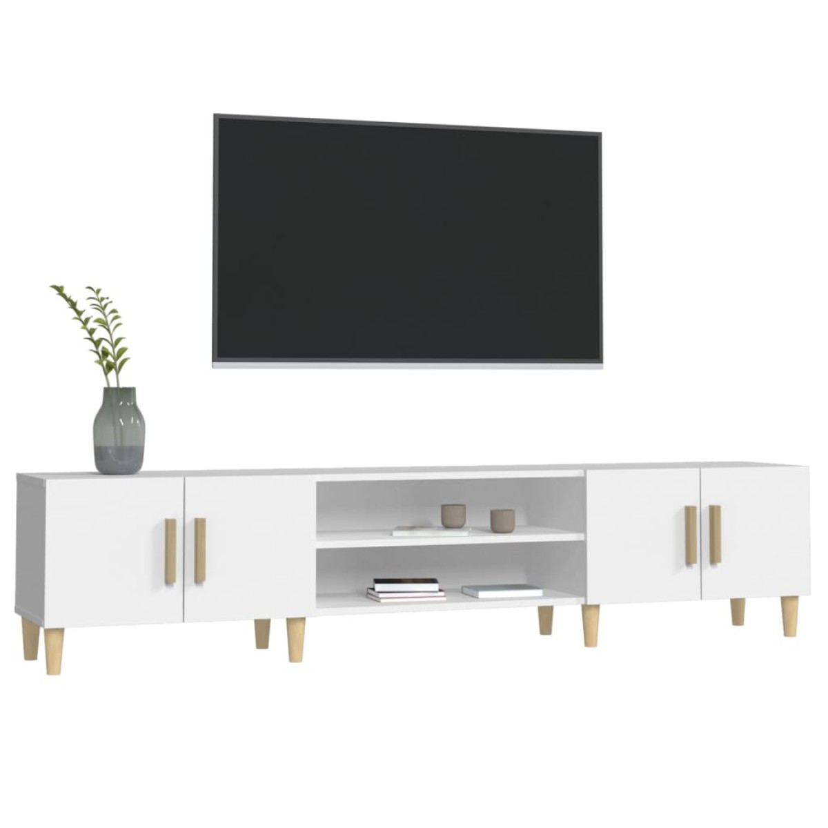 vidaXL Έπιπλο Τηλεόρασης Λευκό 180 x 31,5 x 40 εκ. Επεξεργασμένο Ξύλο