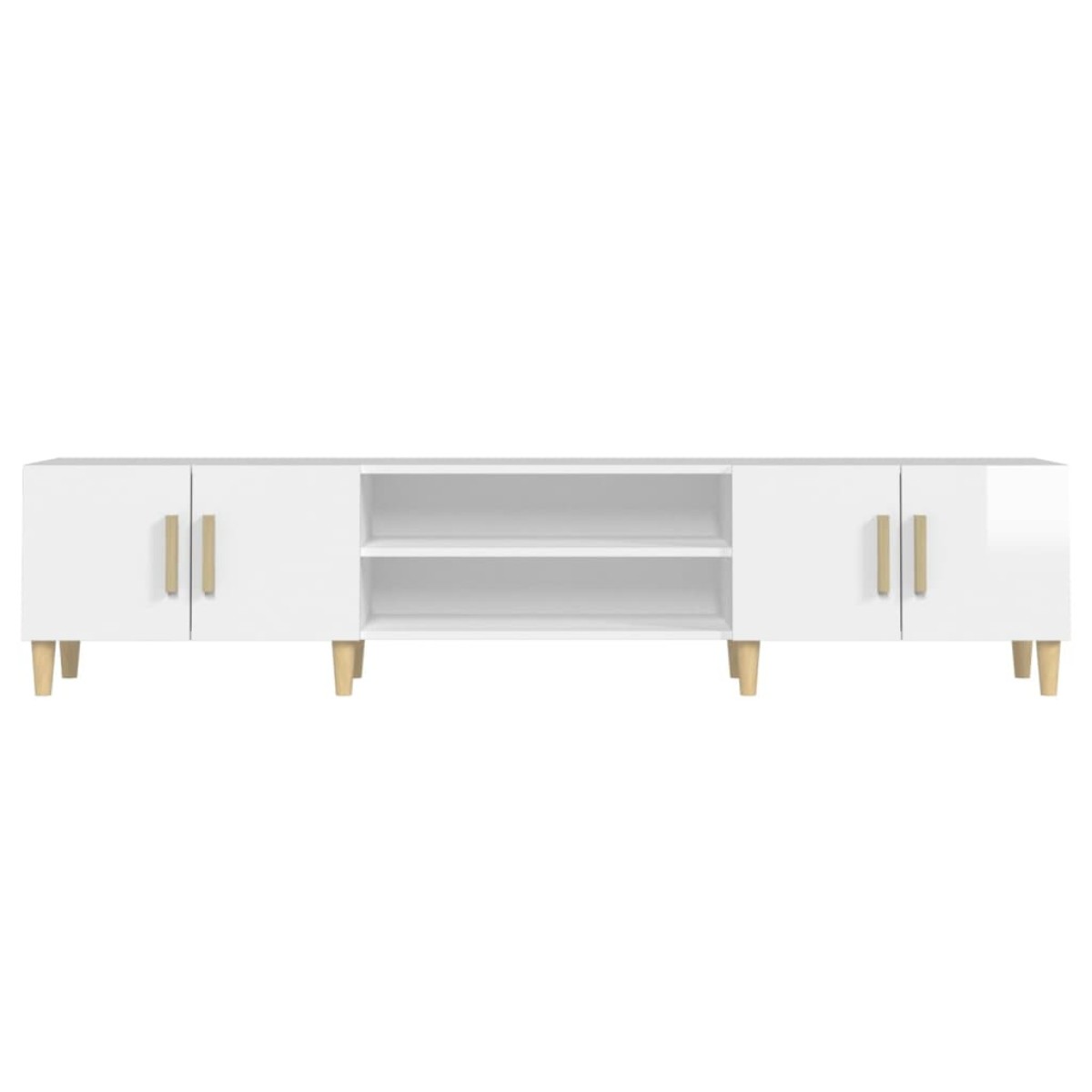 vidaXL Έπιπλο Τηλεόρασης Γυαλ. Λευκό 180x31,5x40 εκ Επεξεργασμένο Ξύλο