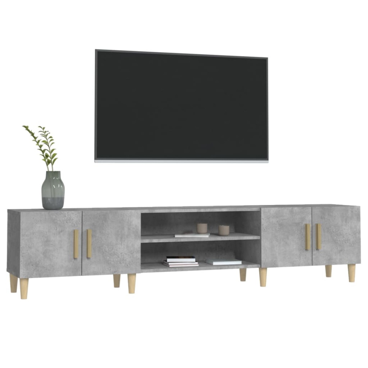 vidaXL Έπιπλο Τηλεόρασης Γκρι Σκυρ. 180x31,5x40 εκ. Επεξ. Ξύλο