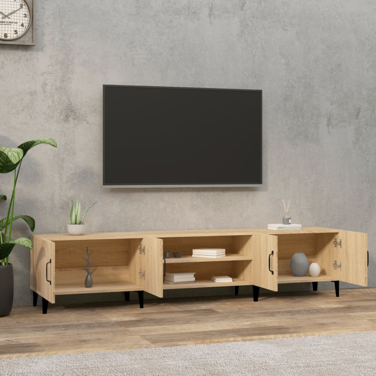 vidaXL Έπιπλο Τηλεόρασης Sonoma Δρυς 180x31,5x40 εκ. Επεξ. Ξύλο