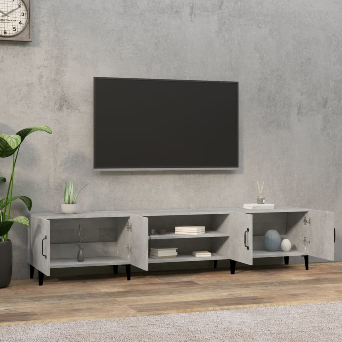 vidaXL Έπιπλο Τηλεόρασης Γκρι Σκυρ. 180x31,5x40 εκ. Επεξ. Ξύλο