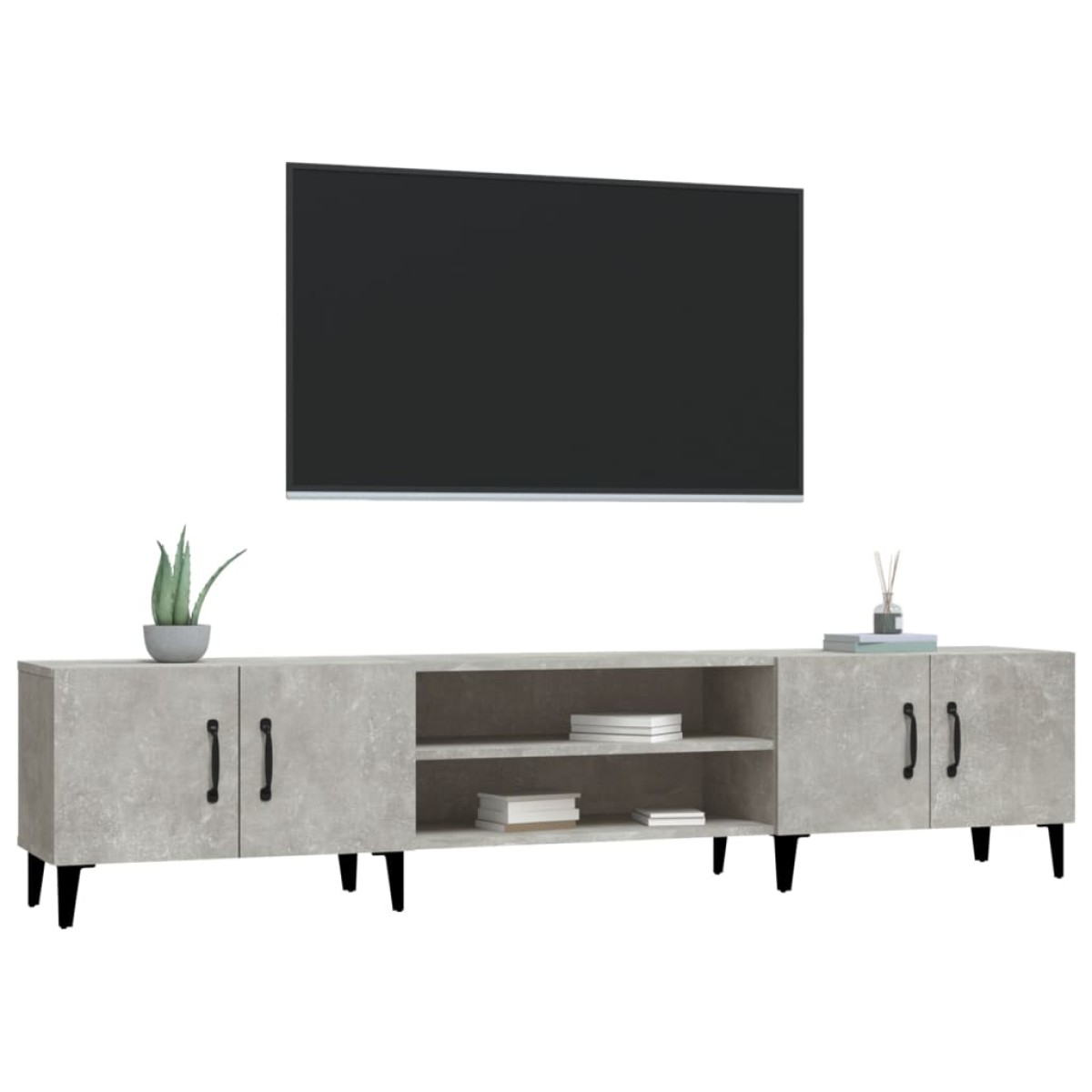 vidaXL Έπιπλο Τηλεόρασης Γκρι Σκυρ. 180x31,5x40 εκ. Επεξ. Ξύλο