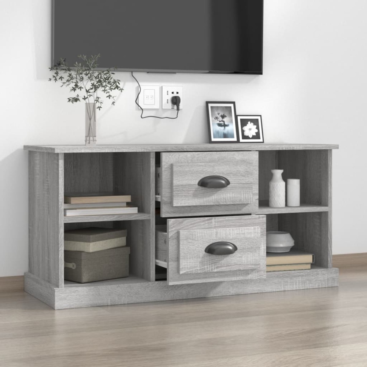vidaXL Έπιπλο Τηλεόρασης Γκρι Sonoma 99,5x35,5x48εκ. από Επεξεργ. Ξύλο