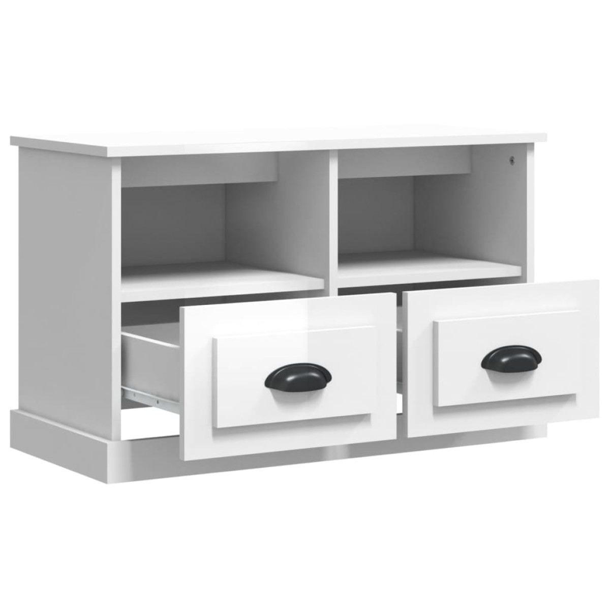 vidaXL Έπιπλο Τηλεόρασης Γυαλ. Λευκό 80x35x50 εκ. Επεξεργασμένο Ξύλο