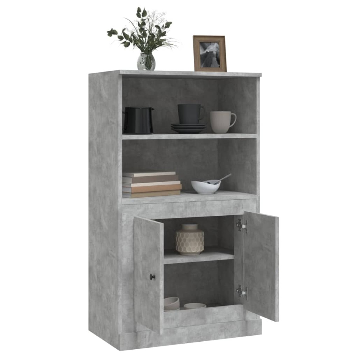 vidaXL Ντουλάπι Γκρι Σκυροδέματος 60x35,5x103,5 εκ. Επεξεργασμένο Ξύλο