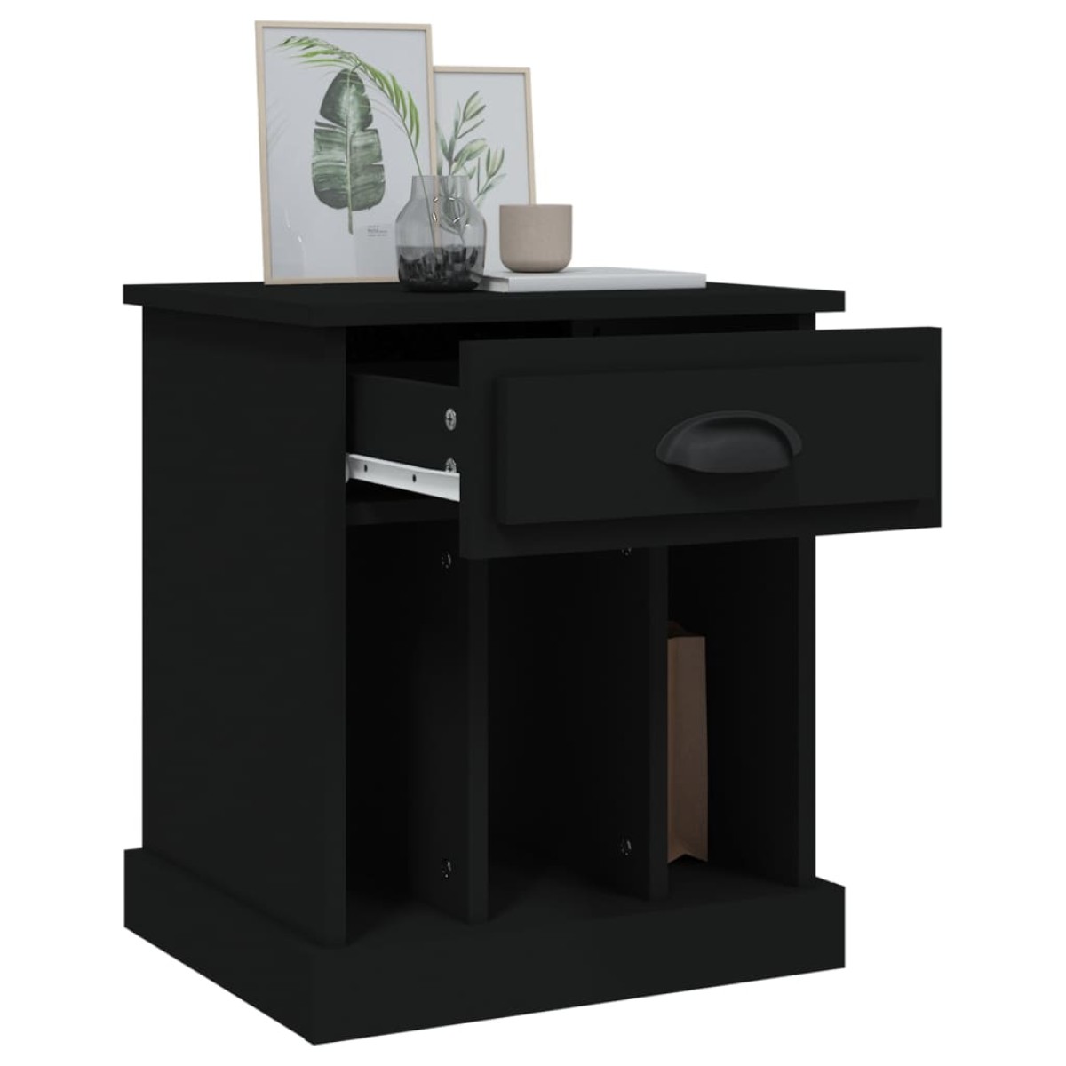 vidaXL Κομοδίνο Μαύρο 43x36x50 εκ.