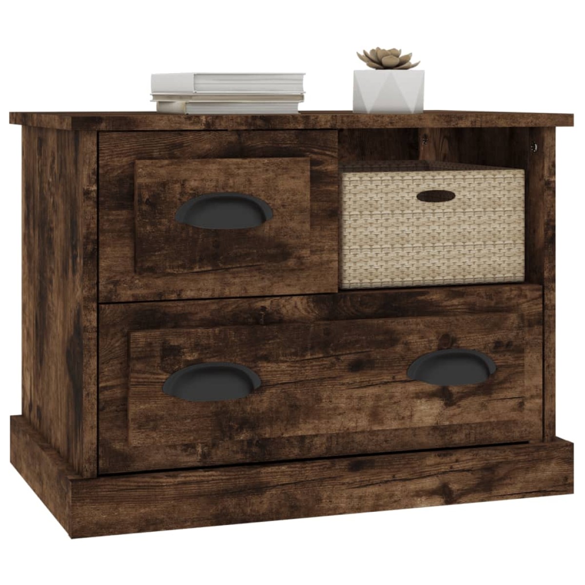 vidaXL Κομοδίνο Καπνιστή Δρυς 60x39x45 εκ.