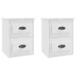 vidaXL Κομοδίνα Επιτοίχια 2 τεμ. Λευκά 41,5x36x53 εκ.