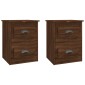 vidaXL Κομοδίνα Επιτοίχια 2 τεμ. Καφέ Δρυς 41,5x36x53 εκ.