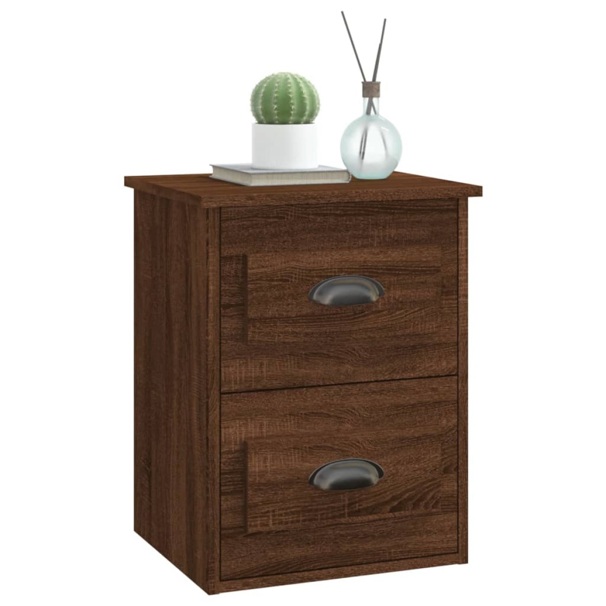 vidaXL Κομοδίνα Επιτοίχια 2 τεμ. Καφέ Δρυς 41,5x36x53 εκ.