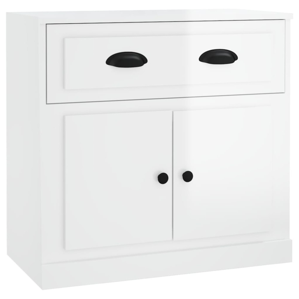 vidaXL Ντουλάπι Γυαλιστερό Λευκό 70x35,5x67,5 εκ. Επεξεργασμένο Ξύλο