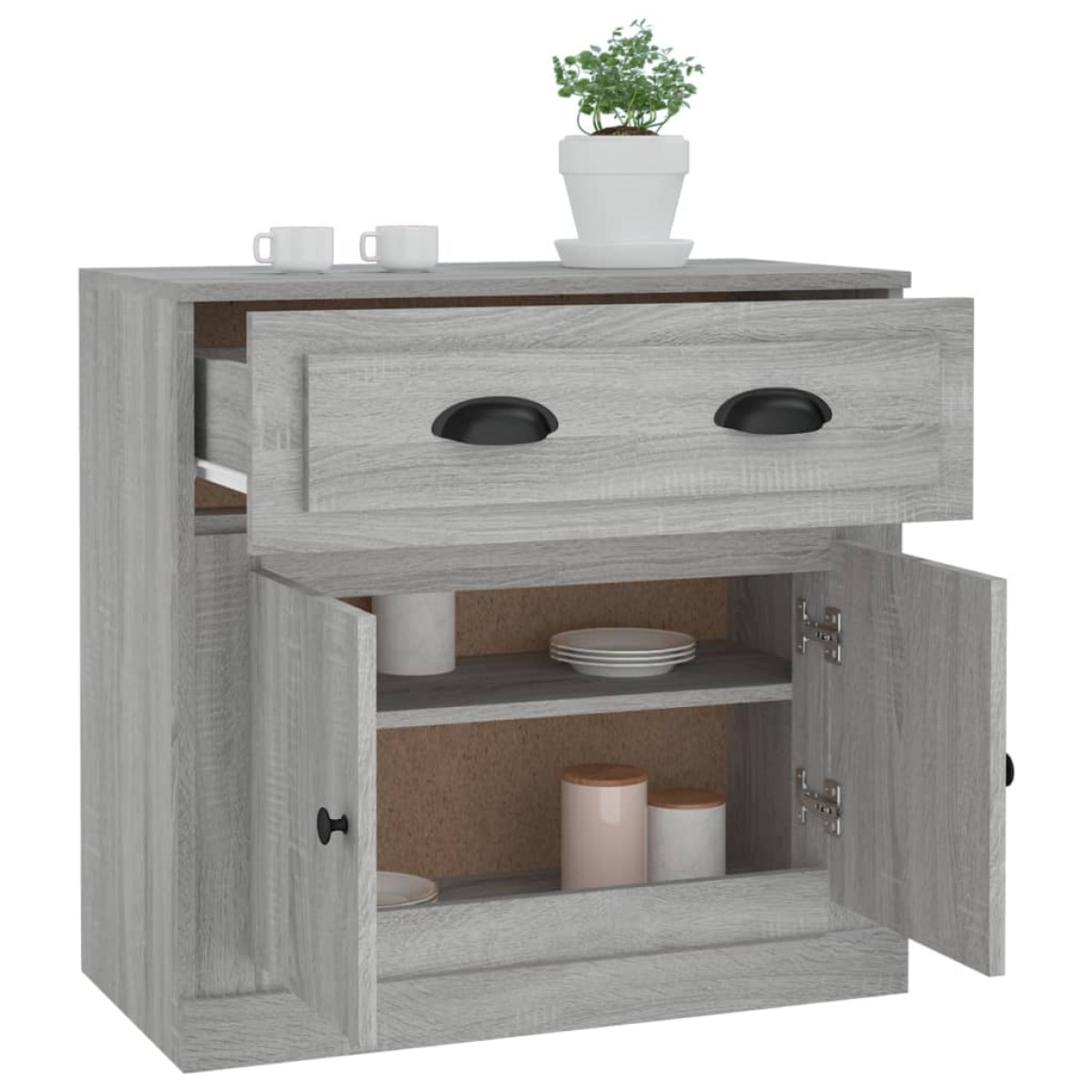 vidaXL Μπουφές Γκρι Sonoma 70x35,5x67,5 εκ. από Επεξεργασμένο Ξύλο