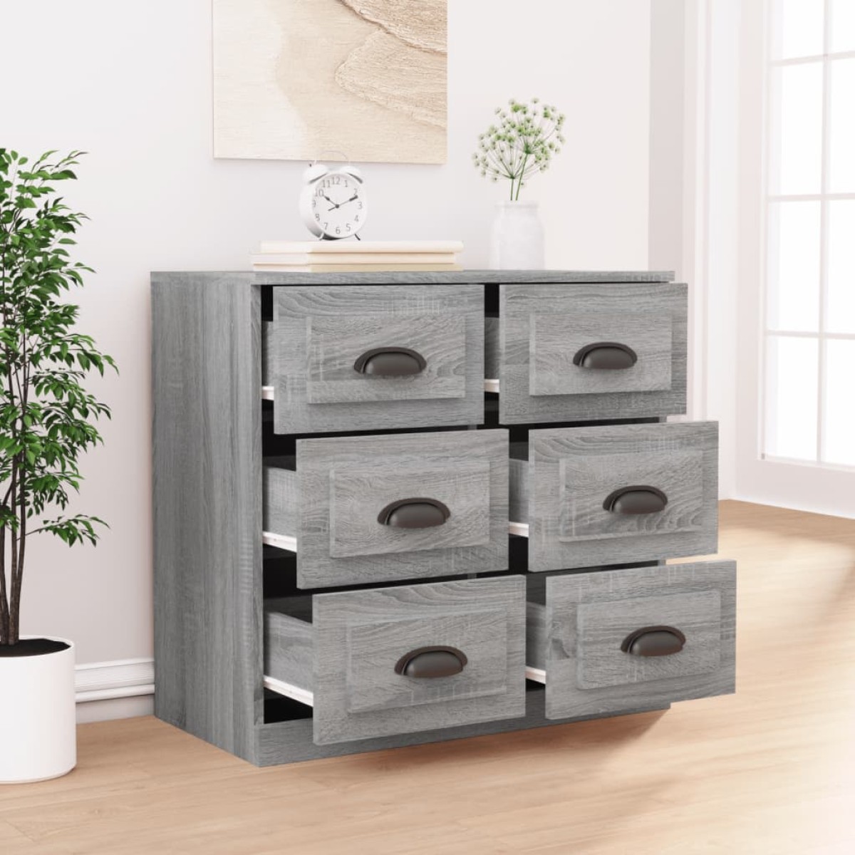 vidaXL Μπουφές Γκρι Sonoma 70x35,5x67,5 εκ. από Επεξεργασμένο Ξύλο