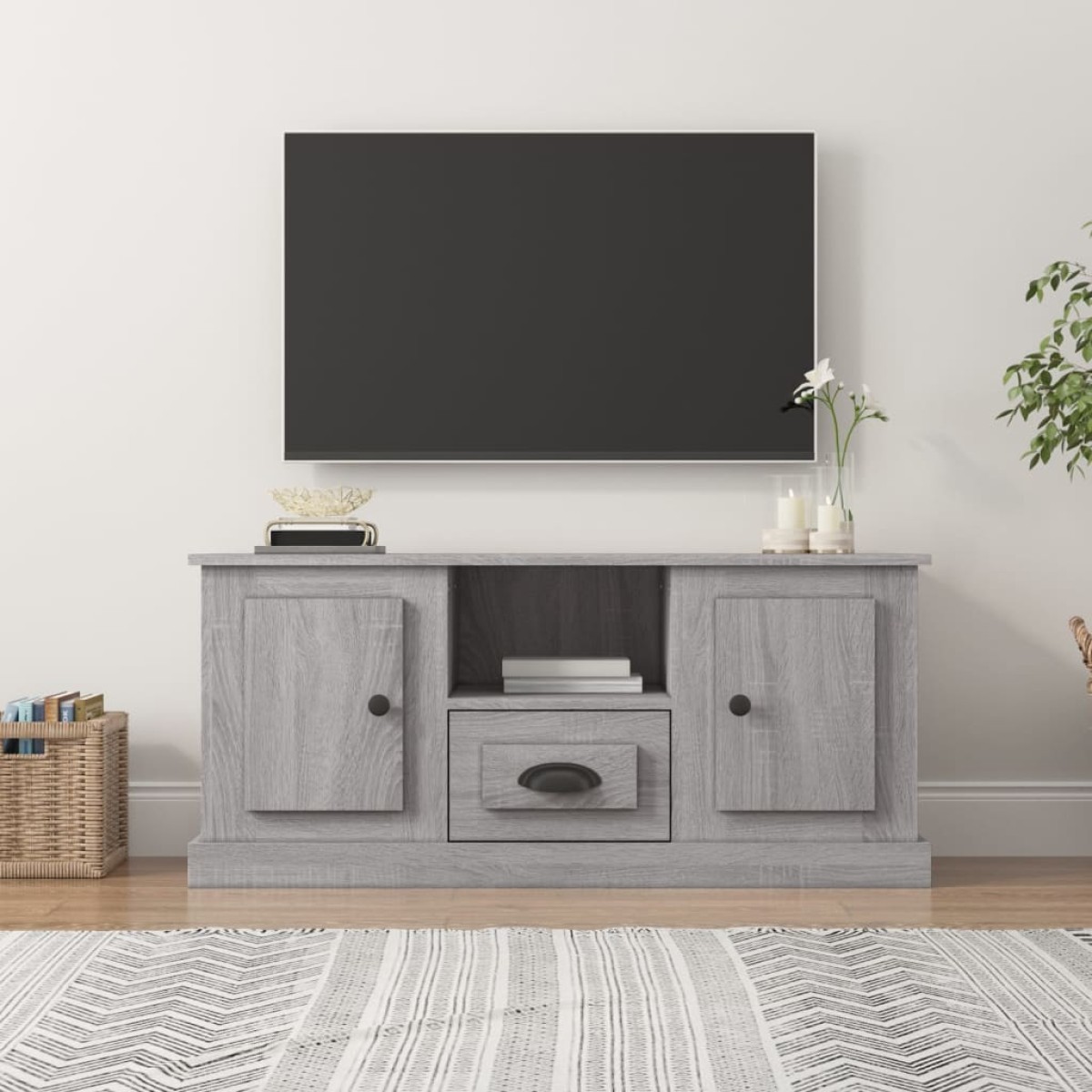 vidaXL Έπιπλο Τηλεόρασης Γκρι Sonoma 100x35,5x45 εκ. Επεξ. Ξύλο
