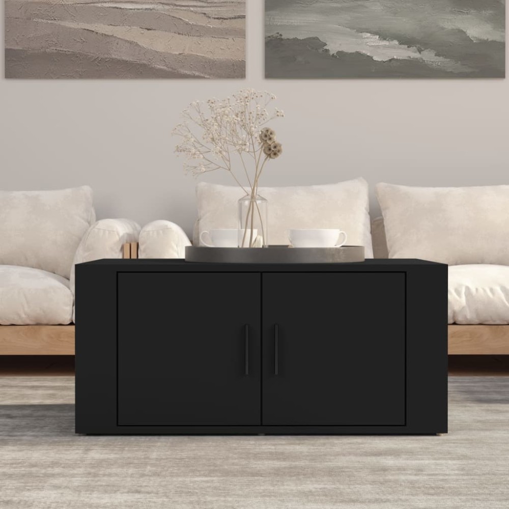 vidaXL Τραπεζάκι Σαλονιού Μαύρο 80x50x36 εκ. Επεξεργασμένο Ξύλο