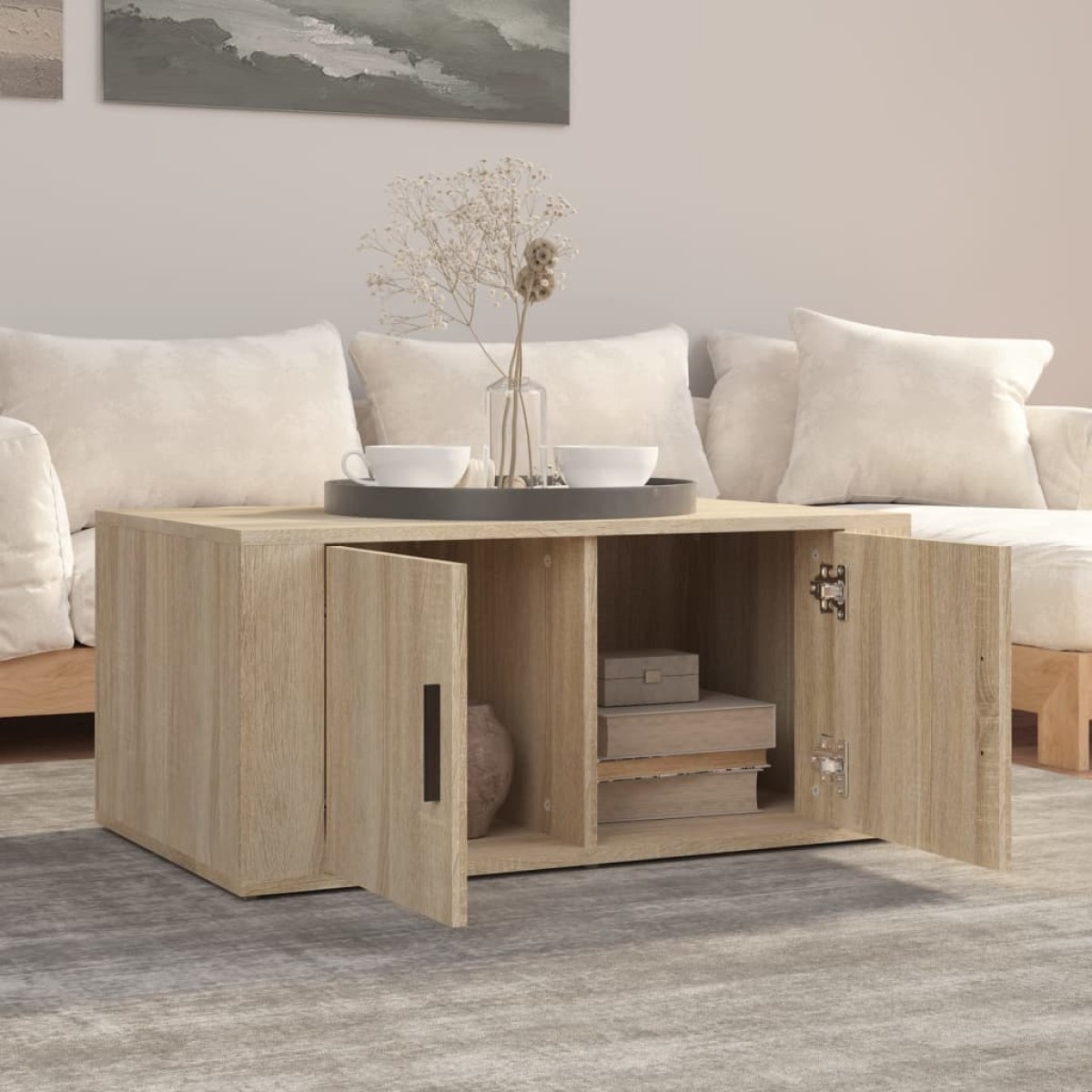 vidaXL Τραπεζάκι Σαλονιού Sonoma Δρυς 80x50x36 εκ. Επεξεργασμένο Ξύλο