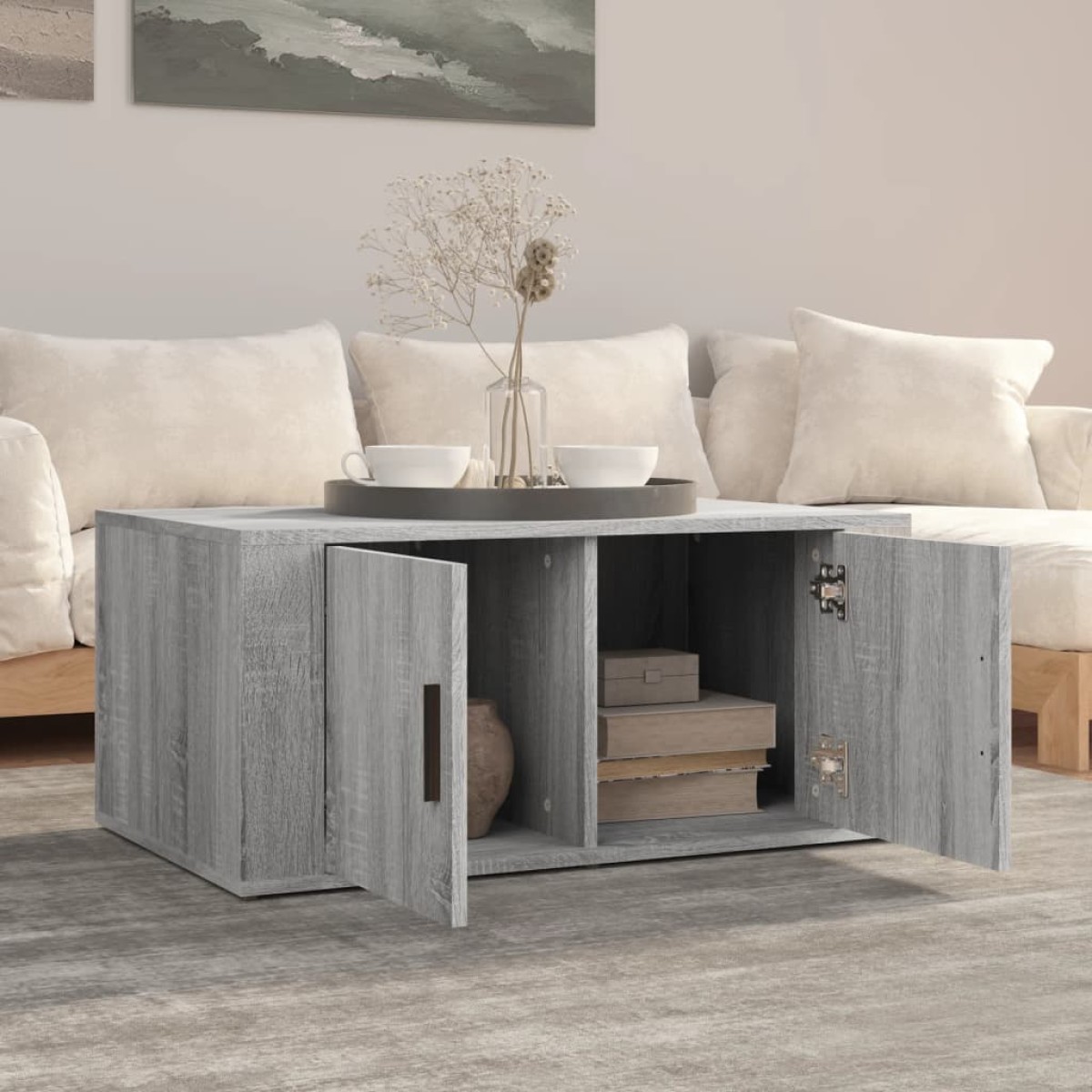 vidaXL Τραπεζάκι Σαλονιού Γκρι Sonoma 80x50x36 εκ.Επεξεργασμένο Ξύλο