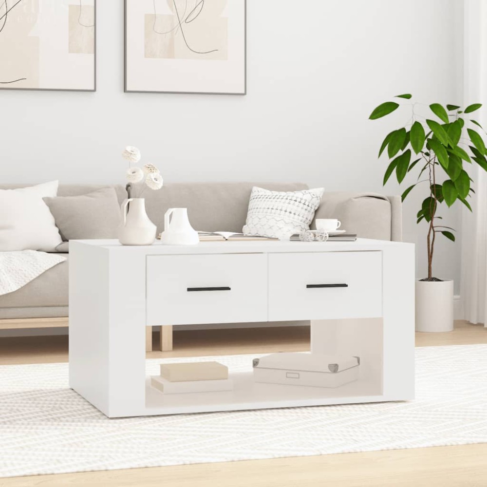 vidaXL Τραπεζάκι Σαλονιού Λευκό 80 x 50 x 40 εκ. Επεξεργασμένο Ξύλο