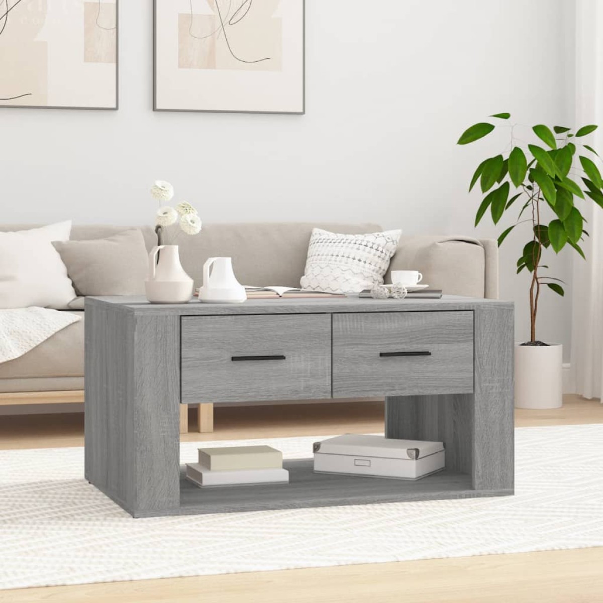 vidaXL Τραπεζάκι Σαλονιού Γκρι Sonoma 80x50x40 εκ.Επεξεργασμένο Ξύλο