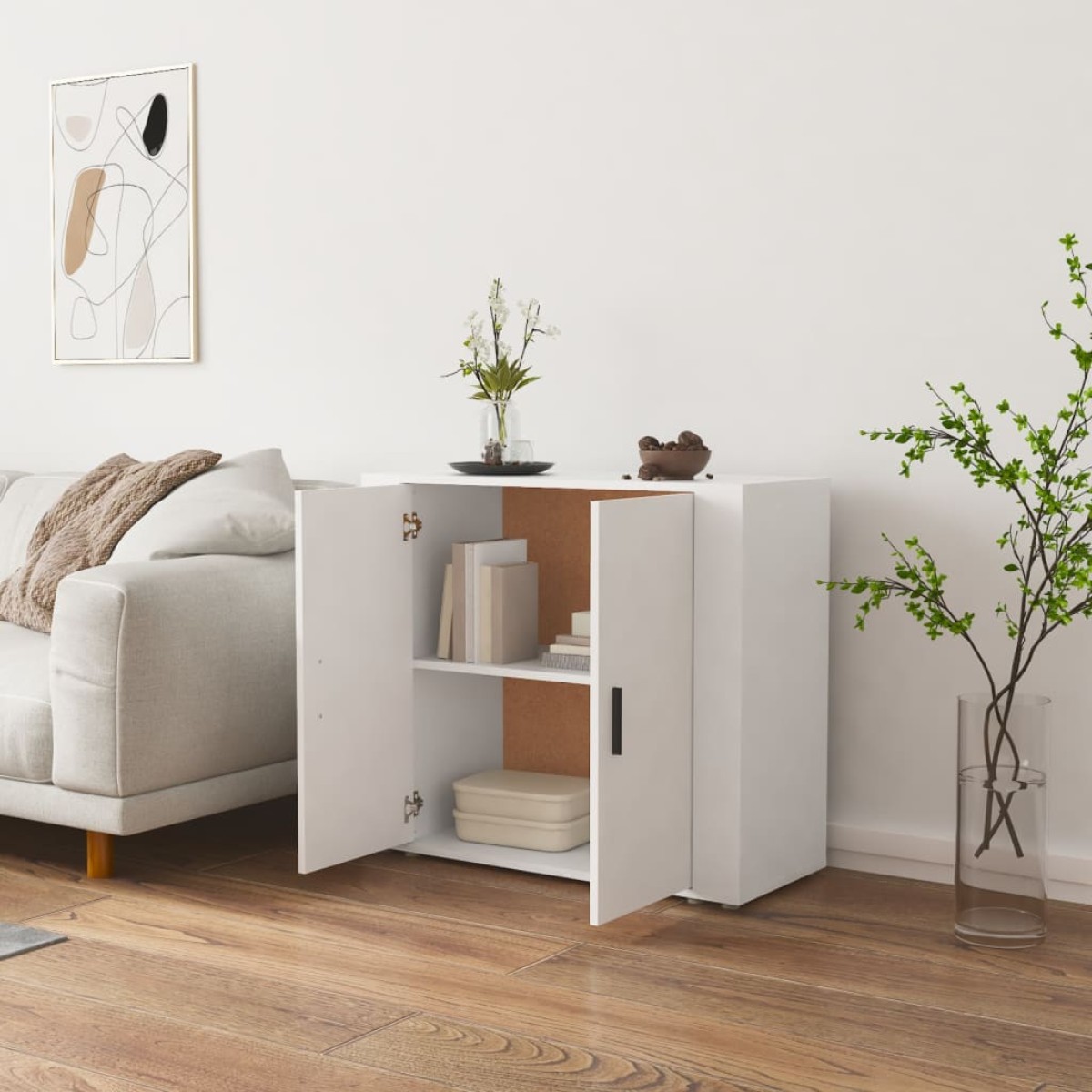 vidaXL Ντουλάπι Λευκό 80 x 33 x 70 εκ. από Επεξεργασμένο Ξύλο