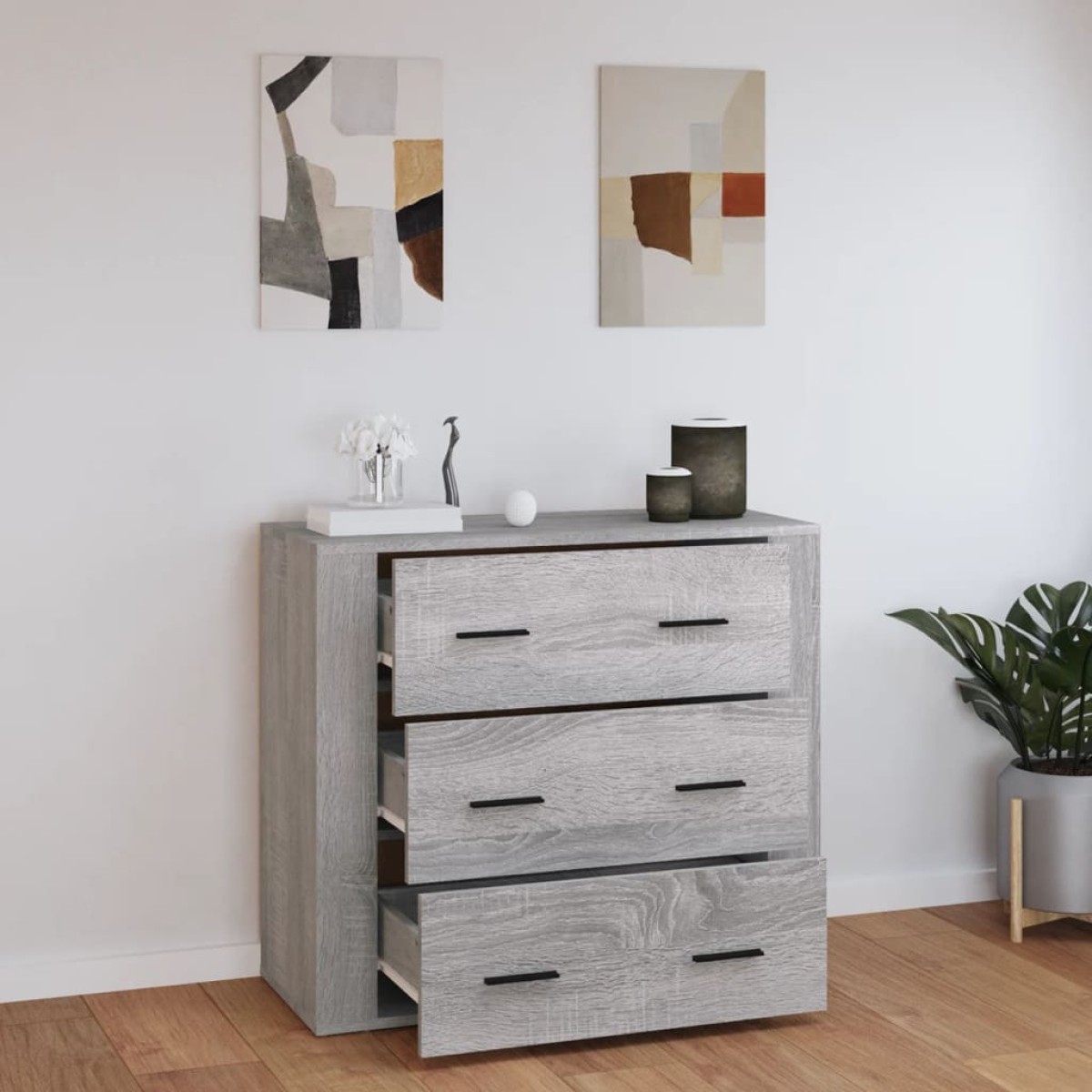 vidaXL Ντουλάπι Γκρι Sonoma 80x33x70 εκ. από Επεξεργασμένο Ξύλο