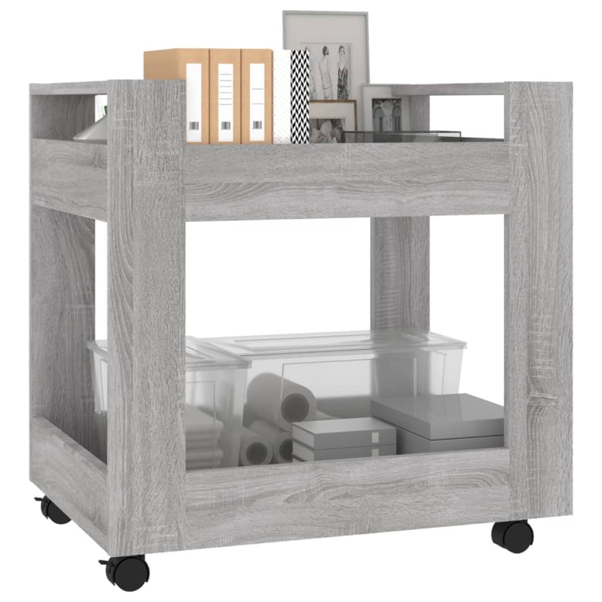 vidaXL Γραφείο Τρόλεϊ Sonoma Γκρι 60x45x60 εκ. από Επεξεργασμένο Ξύλο