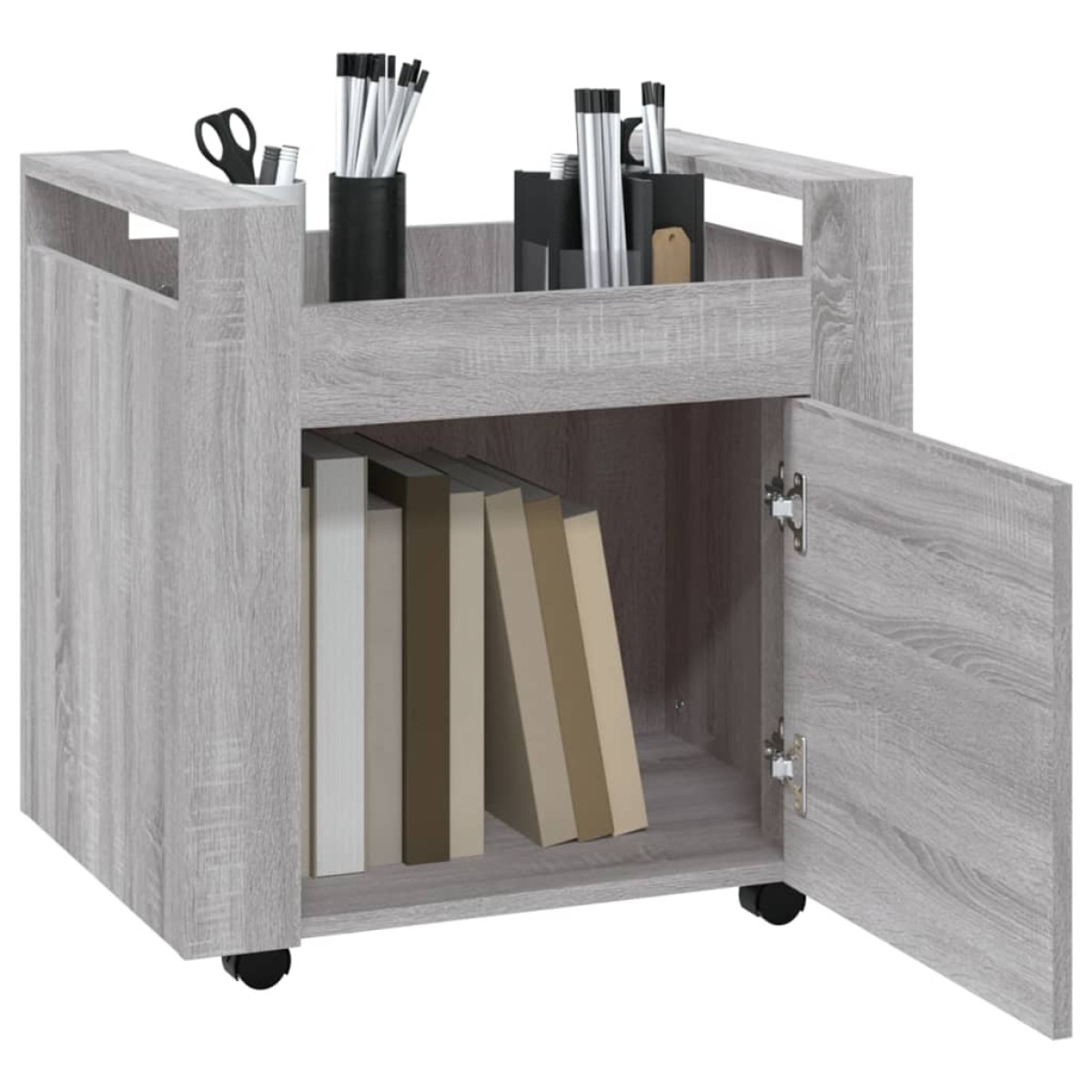 vidaXL Γραφείο Τρόλεϊ Sonoma Γκρι 60x45x60 εκ. από Επεξεργασμένο Ξύλο