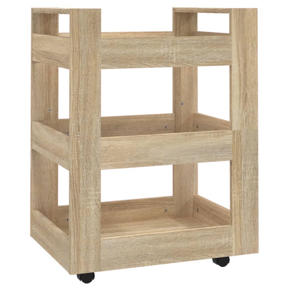 vidaXL Τρόλεϊ Κουζίνας Sonoma δρυς 60x45x80 εκ. από Επεξεργασμένο Ξύλο