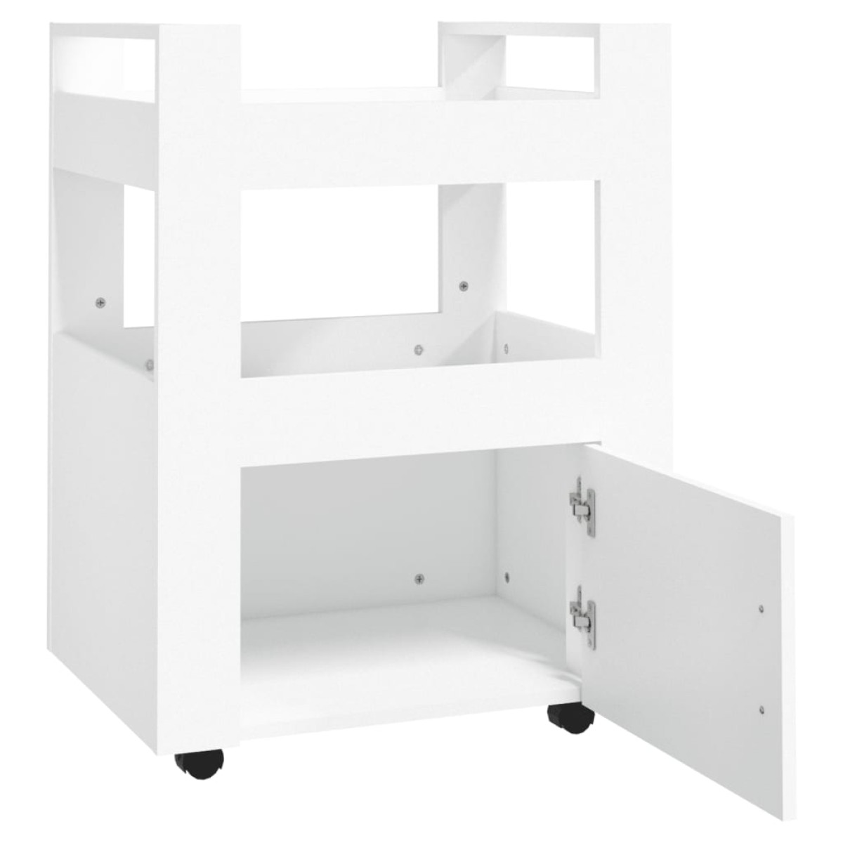 vidaXL Τρόλεϊ Κουζίνας Λευκό 60 x 45 x 80 εκ. από Επεξεργασμένο Ξύλο
