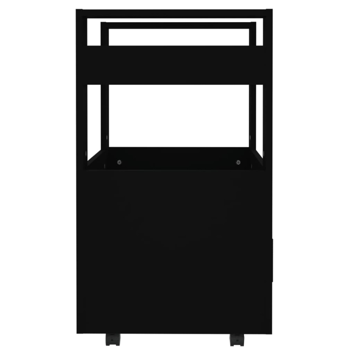 vidaXL Τρόλεϊ Κουζίνας Μαύρο 60 x 45 x 80 εκ. από Επεξεργασμένο Ξύλο