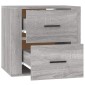 vidaXL Κομοδίνα Επιτοίχια Γκρι Sonoma 50x36x47 εκ.