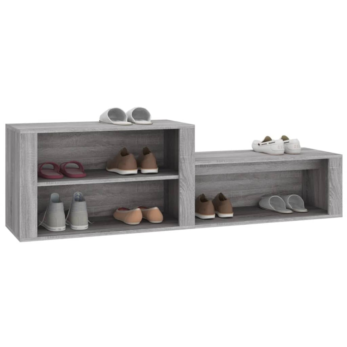vidaXL Παπουτσοθήκη Γκρι Sonoma 150x35x45 εκ. από Επεξεργασμένο Ξύλο