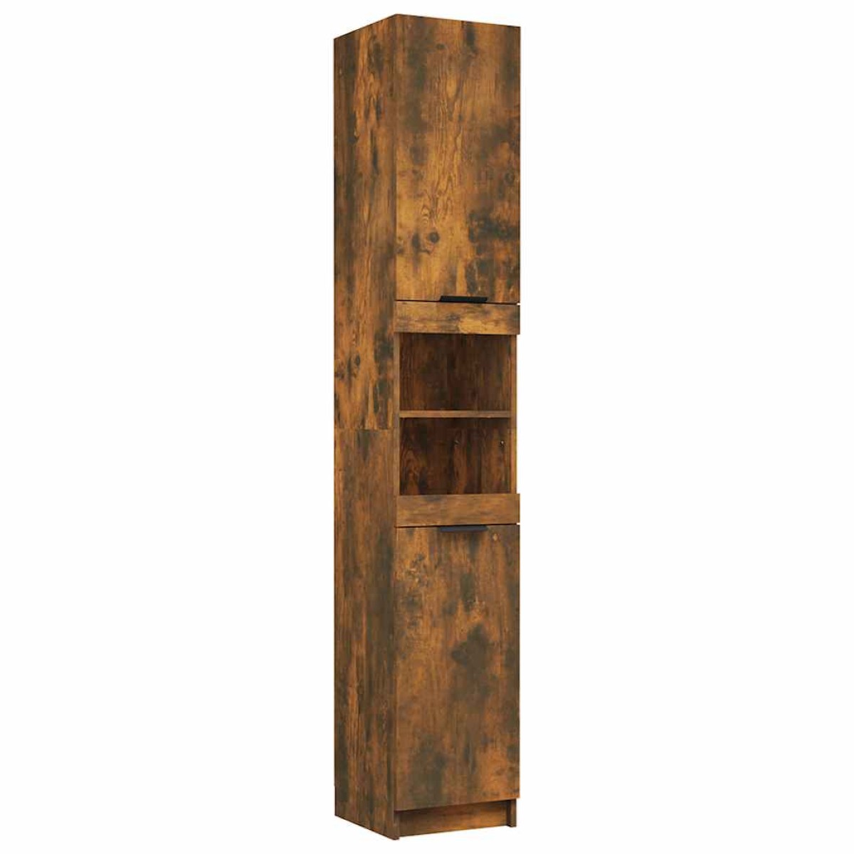 vidaXL Ντουλάπι Μπάνιου Καπνιστή Δρυς 32x34x188,5 εκ. Επεξεργ. Ξύλο