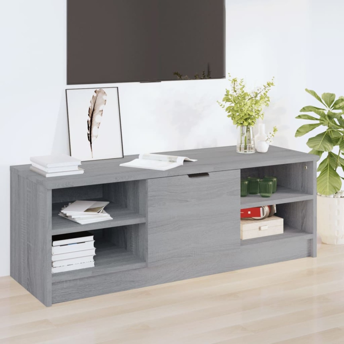 vidaXL Έπιπλο Τηλεόρασης ΓκριSonoma102x35,5x36,5εκ. Επεξεργασμένο Ξύλο
