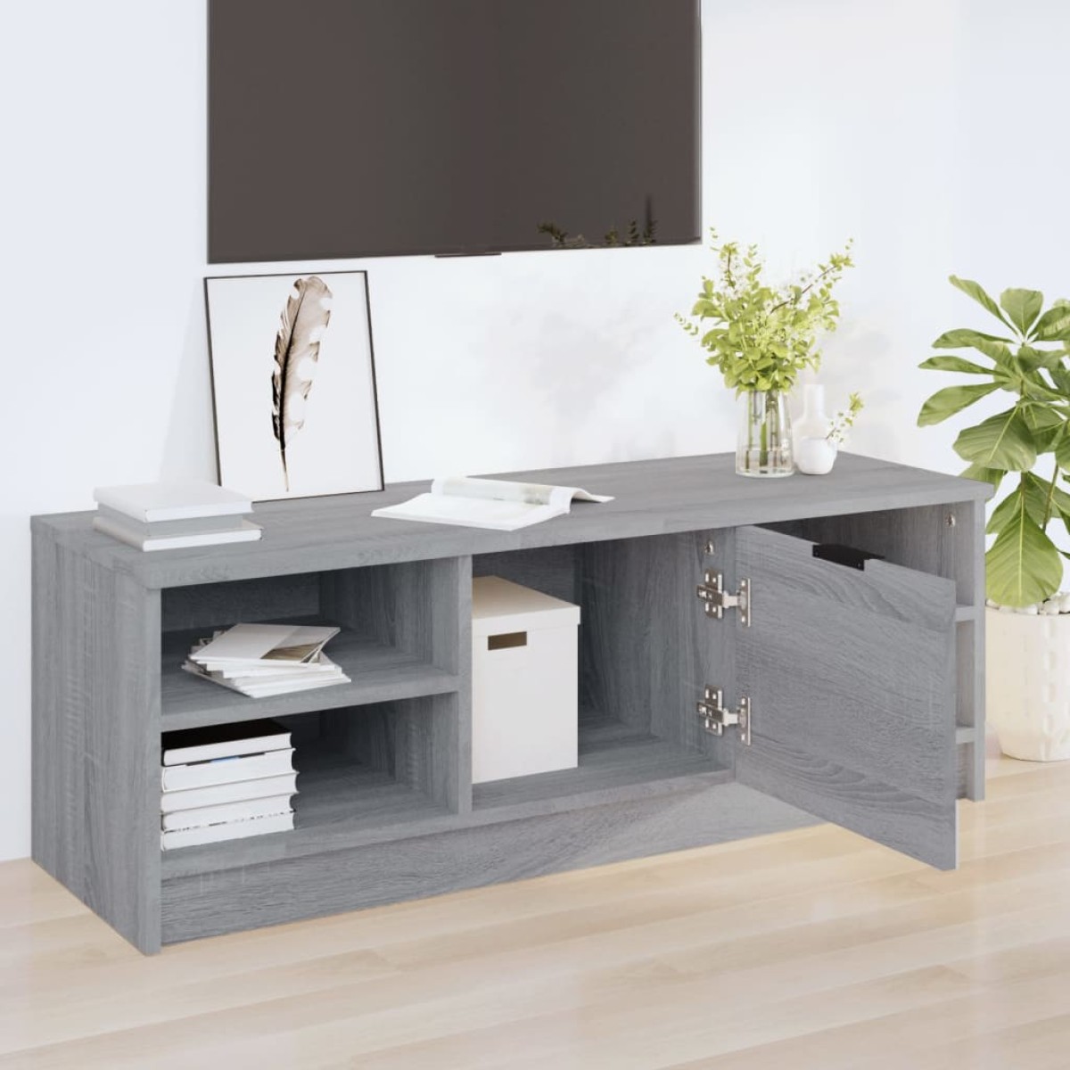 vidaXL Έπιπλο Τηλεόρασης ΓκριSonoma102x35,5x36,5εκ. Επεξεργασμένο Ξύλο