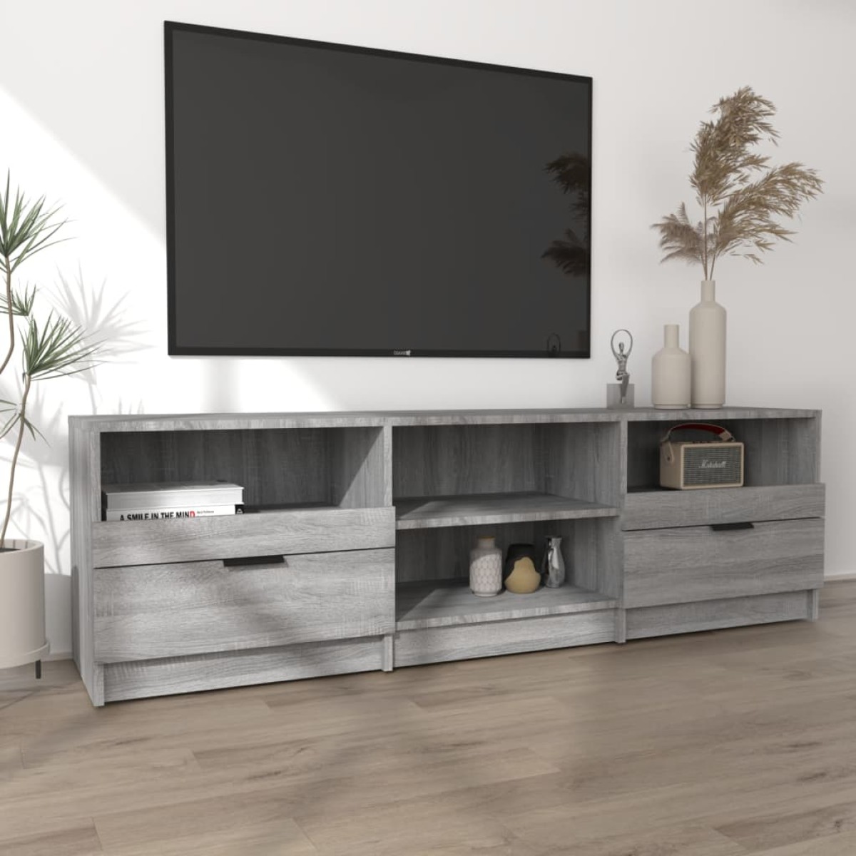 vidaXL Έπιπλο Τηλεόρασης Γκρι Sonoma 150x33,5x45 εκ. από Επεξεργ. Ξύλο
