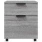 vidaXL Αρχειοθήκη Φορητή Γκρι sonoma45x38x54 εκ. Επεξ. Ξύλο με Ρόδες