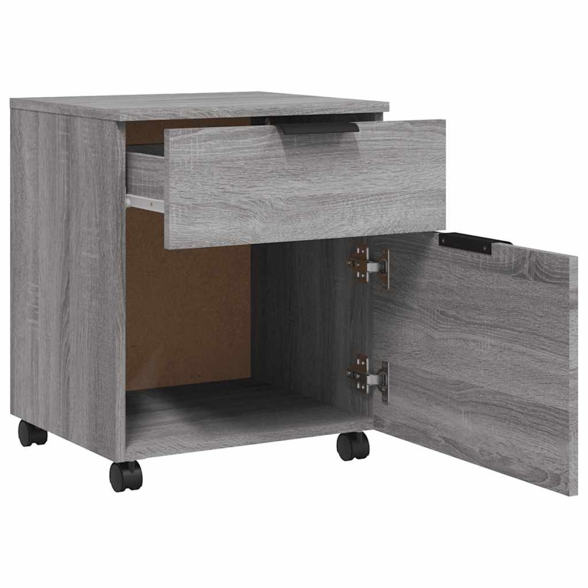 vidaXL Αρχειοθήκη Φορητή Γκρι sonoma45x38x54 εκ. Επεξ. Ξύλο με Ρόδες