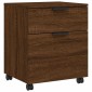 vidaXL Αρχειοθήκη Φορητή Καφέ Δρυς 45x38x54 εκ. Επεξ. Ξύλο με Ρόδες